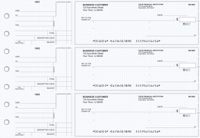 Blue Knit Standard Mailer Business Checks | BU3-BLU02-SML