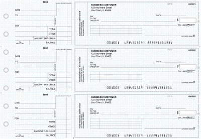 Blue Knit Standard Invoice Business Checks | BU3-BLU02-SNV