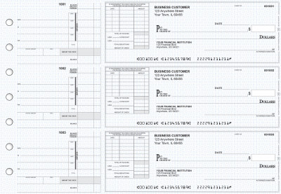 Blue Knit Itemized Invoice Business Checks | BU3-BLU02-TNV