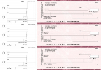 Burgundy Marble Itemized Counter Signature Business Checks | BU3-BMA01-ICS