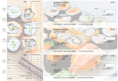 Japanese Cuisine Standard Counter Signature Business Checks | BU3-CDS06-SCS