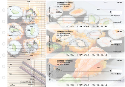 Japanese Cuisine Standard Invoice Business Checks | BU3-CDS06-SNV