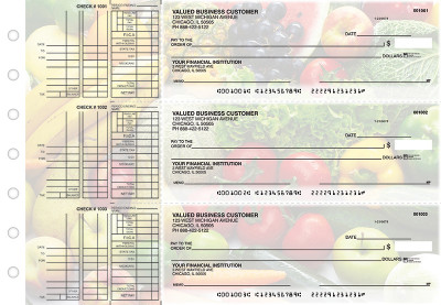 Fresh Produce Multi Purpose Designer Business Checks  | BU3-CDS09-DEP