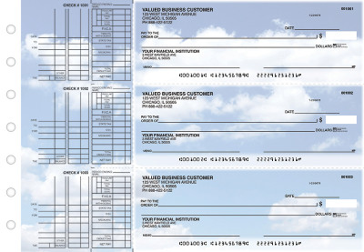 Clouds Multi Purpose Designer Business Checks  | BU3-CDS21-DEP