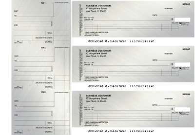 Brushed Metal Itemized Counter Signature Business Checks | BU3-CDS23-ICS