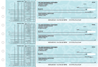 Swirls Multi Purpose Designer Business Checks  | BU3-CDS24-DEP