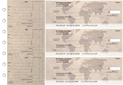 World Map Standard Counter Signature Business Checks | BU3-CDS26-SCS