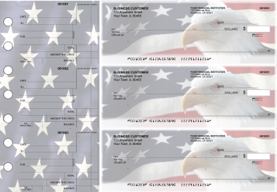 American Flag Standard Mailer Business Checks | BU3-CDS32-SML