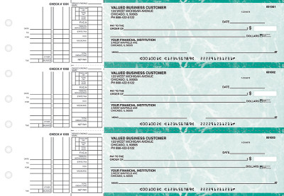 Teal Marble Multi Purpose Business Checks | BU3-EMA01-DEP