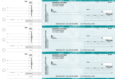 Teal Marble Invoice Business Checks | BU3-EMA01-INV