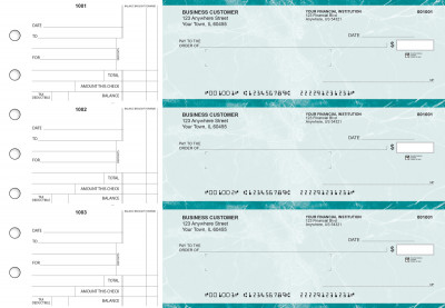 Teal Marble Standard Mailer Business Checks | BU3-EMA01-SML