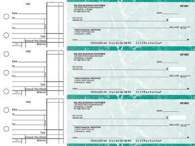 Teal Marble Standard Business Checks | BU3-EMA01-STA