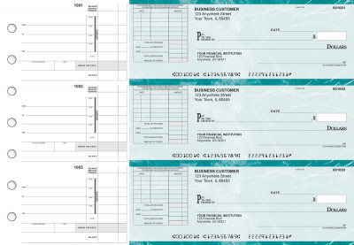 Teal Marble Itemized Invoice Business Checks | BU3-EMA01-TNV