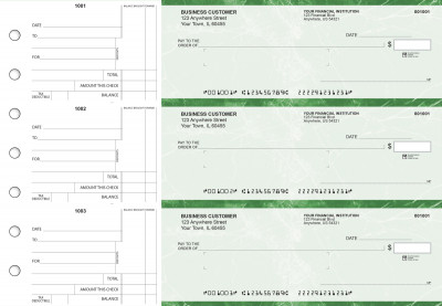 Green Marble Standard Mailer Business Checks | BU3-GMA01-SML