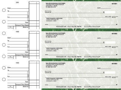 Green Marble Standard Business Checks | BU3-GMA01-STA