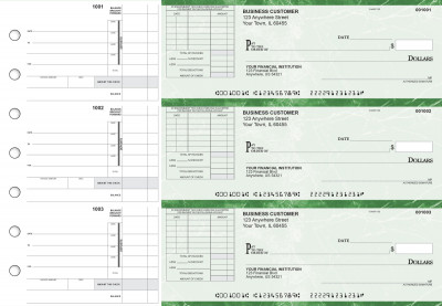 Green Marble Itemized Invoice Business Checks | BU3-GMA01-TNV