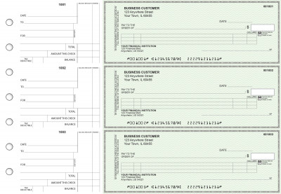 Green Safety Itemized Counter Signature Business Checks | BU3-GRN01-ICS