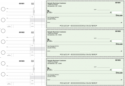 Green Safety Standard Disbursement Business Checks | BU3-GRN01-SDS