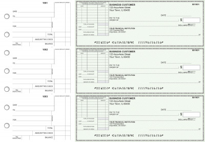 Green Safety Standard Itemized Invoice Business Checks | BU3-GRN01-SII