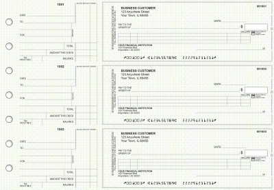 Green Knit Standard Itemized Counter Signature Business Checks | BU3-GRN02-ICS