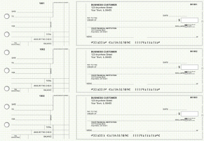 Green Knit Standard Counter Signature Business Checks | BU3-GRN02-SCS