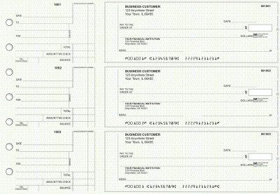 Green Knit Standard Counter Signature Business Checks | BU3-GRN02-SCS