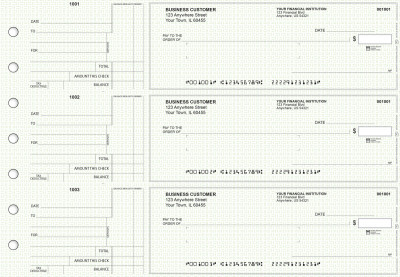 Green Knit Standard Mailer Business Checks | BU3-GRN02-SML