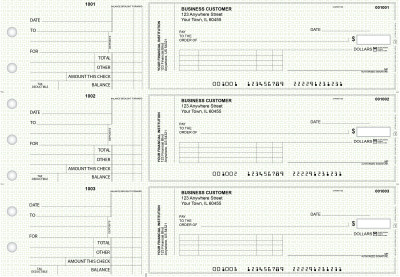 Green Knit Standard Invoice Business Checks | BU3-GRN02-SNV