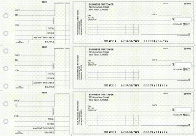 Green Knit Standard Invoice Business Checks | BU3-GRN02-SNV