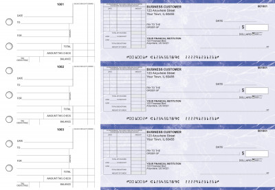 Blue Marble Standard Itemized Invoice Business Checks | BU3-LMA01-SII