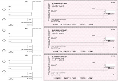 Pink Safety Itemized Counter Signature Business Checks | BU3-PSF01-ICS