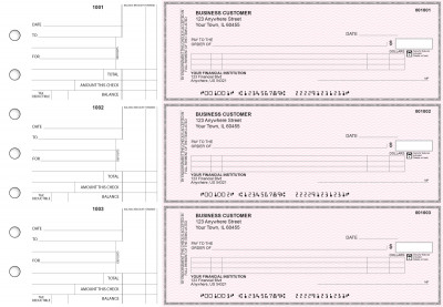 Pink Safety Itemized Counter Signature Business Checks | BU3-PSF01-ICS