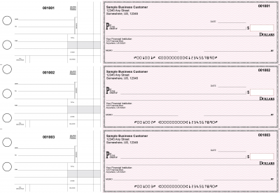 Pink Safety Standard Disbursement Business Checks | BU3-PSF01-SDS