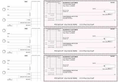 Pink Safety Standard Itemized Invoice Business Checks | BU3-PSF01-SII