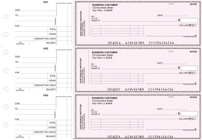 Pink Safety Standard Invoice Business Checks | BU3-PSF01-SNV