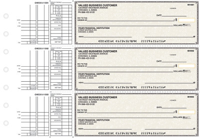 Tan Parchment Multi Purpose Business Checks | BU3-TPM01-DEP