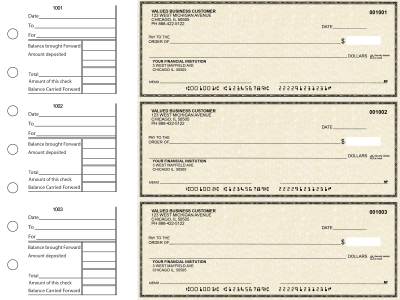 Tan Parchment General Business Checks | BU3-TPM01-GEN