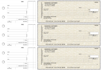 Tan Parchment Itemized Counter Signature Business Checks | BU3-TPM01-ICS