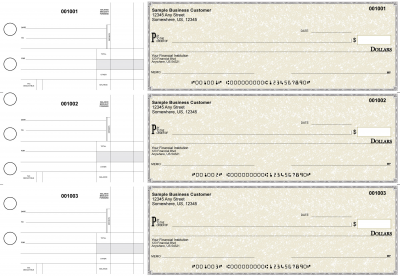 Tan Parchment Standard Disbursement Business Checks | BU3-TPM01-SDS