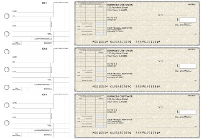 Tan Parchment Standard Itemized Invoice Business Checks | BU3-TPM01-SII