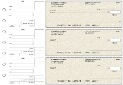 Tan Parchment Standard Mailer Business Checks | BU3-TPM01-SML