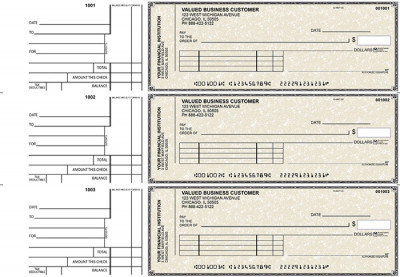 Tan Parchment Standard Invoice Business Checks | BU3-TPM01-SNV