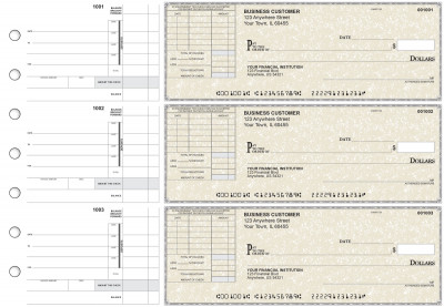 Tan Parchment Itemized Invoice Business Checks | BU3-TPM01-TNV