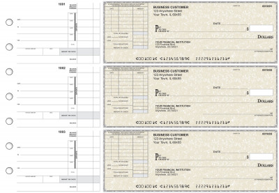 Tan Parchment Itemized Invoice Business Checks | BU3-TPM01-TNV