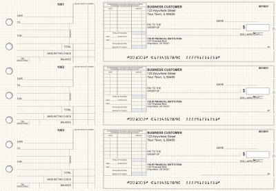 Tan Knit Standard Itemized Invoice Business Checks | BU3-TPM02-SII