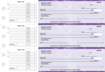 Purple Marble Accounts Payable Business Checks | BU3-UMA01-DED