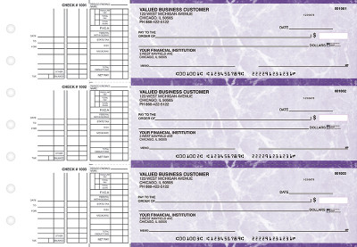 Purple Marble Multi Purpose Business Checks | BU3-UMA01-DEP
