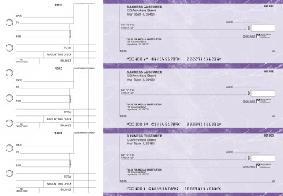 Purple Marble Standard Counter Signature Business Checks | BU3-UMA01-SCS