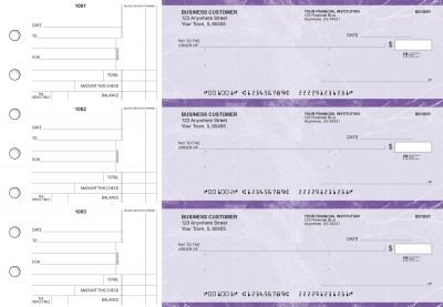 Purple Marble Standard Mailer Business Checks | BU3-UMA01-SML