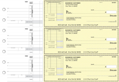 Yellow Safety Itemized Invoice Business Checks | BU3-YEL01-TNV